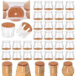 NEW 32 Pcs Chair Leg Floor Protectors for Hardwood Floors Silicone Covers to Protect Wood Tile Floors Scratches Felt Pads Furniture Leg Caps No Noise(Fit:1.3-2)