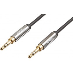 NEW Amazon Basics 3.5 mm Male to Male Stereo Audio Aux Cable, 4 Feet, 1.2 Meters, 2-Pack, Black