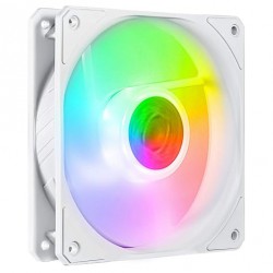 NEW Cooler Master SickleFlow 120 V2 ARGB White Edition Square Frame Fan, ARGB 3-Pin Customizable LEDs, Air Balance Curve Blade, Sealed Bearing, PWM Control for Computer Case & Liquid Radiator
