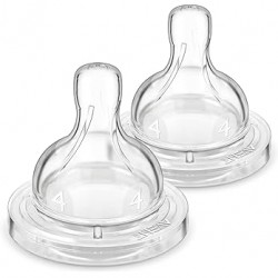 NEW 6+ MONTHS 2/PACK Philips Avent Anti-colic Baby Bottle Flow 4 Nipple