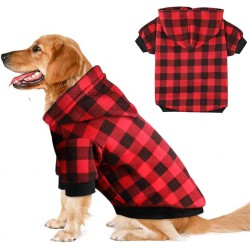 NEW XL Plaid Dog Hoodie Sweatshirt Sweater for Extra Large Dogs Cat Puppy Clothes Coat Warm and Soft(XL)