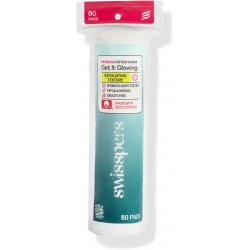 NEW Swisspers Premium Exfoliating Cotton Rounds, 80 Count