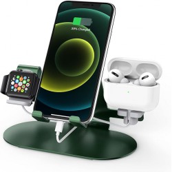 NEW 3 in 1 Phone Stand for Desk Aluminum Apple Watch Charger Stand Phone Holder for iPhone 14 13 12 11 All Series, iWatch Series 8/SE2/7/6/SE/5/4/3/2, AirPods, iPad