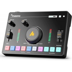 NEW MAONO Streaming Audio Mixer, Audio Interface with Pro-preamp, Bluetooth, Built-in Battery, Noise Cancellation, 48V Phantom Power for Live Streaming, Podcast Recording, Gaming MaonoCaster AMC2 NEO