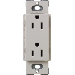 NEW Lutron SCRS-15-TR-TP Satin Colors 15-Amp Tamper Resistant Receptacle, Taupe