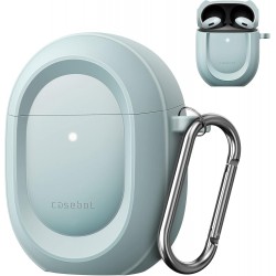 NEW CaseBot Case Cover for Google Pixel Buds Pro 2 (2024) / Google Pixel Buds Pro (2022), Rugged Shield Protective Skin [Front LED Visible], Ice Blue