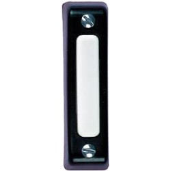 NEW (READ NOTES) Heath Zenith SL-900-02 Wired Door Chime Push Button, Black with White Center Bar