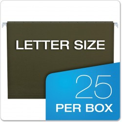 NEW 25/BOX Pendaflex Hanging File Folders, Essentials Letter Size, Standard Green, Recycled