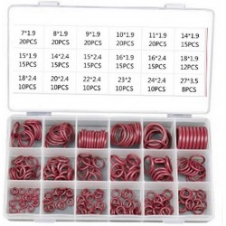 NEW 260pcs 18 Grids R134a R12 HNBR Rubber O-Ring Seal Kit Assortment Set for Automotive A/C Air Conditioning System Red 18 Different Sizes