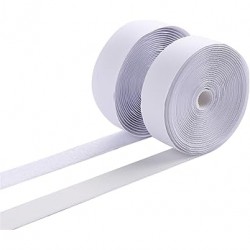 NEW 1 Inch Sticky Back Hook and Loop Tape White Self-Adhesive Fasteners Mounting Tape for Home School Office Car and Crafting Organization (5 Yards)