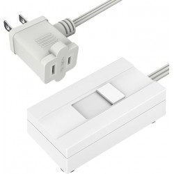NEW TOPGREENER Table-Top Plug in Dimmer Switch for Table or Floor Lamps, Slide Control, works with Incandescent and Dimmable LED 360 Watt Bulbs Off at lowest dim, 6ft Cord, 120V 60Hz, TGTTDL300-W, White