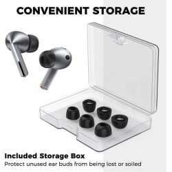 NEW AhaStyle Memory Foam Earbud Tips for Samsung Galaxy Buds3 Pro (2024)【Fit the Charging Case】3 Pairs S/M/L Ultimate Comfort Noise Canceling Memory Foam Ear Replacement Tip for Samsung Galaxy Buds Pro 3