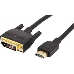 NEW Amazon Basics HDMI to DVI (Male) Adapter Cable, Bi-Directional 1080P, 6 ft/1.8 m, Gold-Plated, Easy to Install, Single Pack for Television, Black