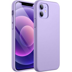 NEW JETech Silicone Case for iPhone 12 Mini 5.4-Inch, Silky-Soft Touch Full-Body Protective Phone Case, Shockproof Cover with Microfiber Lining (Purple)