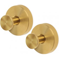 NEW  2pcs Suction Cup Hooks, Premium Stainless Steel Suction Cup Hooks Shower Hooks Suction Cup Bathroom Towel Coat Hook Suitable for Glass Mirror Smooth Surface(Gold)