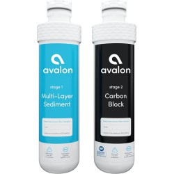 NEW Avalon 2 Stage Replacement Filters for Avalon Branded Bottleless Water Coolers (Purchased After January 2018), NSF Certified, 1500 Gallons, White, Dual (AVALONFILTER)