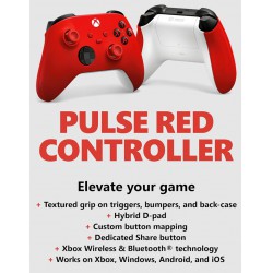 NEW Xbox Core Wireless Gaming Controller – Pulse Red – Xbox Series X|S, Xbox One, Windows PC, Android, and iOS