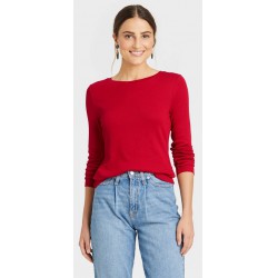 NEW LARGE Women's Ong Seeve Ribbed T-Shirt - a New Day
