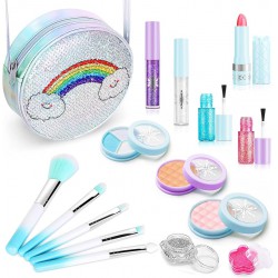 NEW Aupmeka Kids Makeup Kit for Girl Makeup Set Real Washable Cosmetics Safe & Non-Toxic with Shoulder Bag