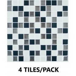 NEW 4 TILES/PACK RoomMates Metallic Checkerboard Tile Peel and Stick Backsplash