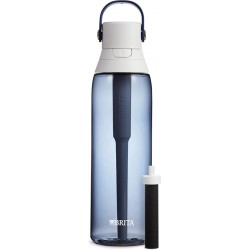 NEW Brita Insulated Filtered Water Bottle with Straw (26 Ounce) + 1 Brita Water Filter Bottle Replacement Filter