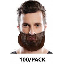 NEW Brown Disposable Beard Covers, 18 Inch. Pack of 100 Soft Nylon Beard Net. Lightweight Honeycomb Kitchen Beard Guard Food Service. Breathable Beard Hair Net for Industrial Use