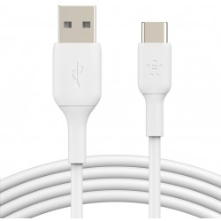 NEW BoostCharge USB-C Cable (2M/6.6ft), USB-C to USB-A Cable, USB Type-C Cable for iPhone 16 Series, Samsung Galaxy S25, S25+, S25 Ultra, Pixel 9, iPad Pro, Nintendo Switch, Carplay & More - White