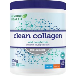 NEW EXP: SEPT/2025 - Genuine Health Marine Clean Collagen Powder, 40 servings, 400g tub, 10g collagen per serving, Natural joint, skin, hair, nail support, Unflavoured, Dairy & gluten-Free, Wild-caught, Non-GMO, Keto & paleo-friendly