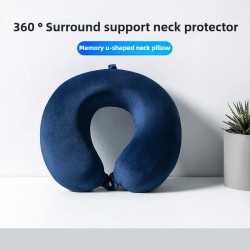 NEW Convenient to carry blue u-shaped pillow removable and washable cervical spine memory u-shaped pillow pillow pillow neck travel work computer rest