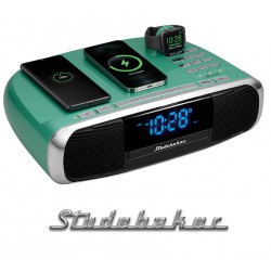 HANDLED (READ NOTES) Studebaker Workstation Clock Radio with CD, Bluetooth and Wireless Charging