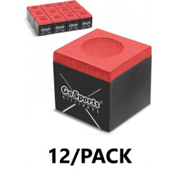 NEW GoSports Premium Pool Cue Chalk Cube 12 Pack - Red Billiards Pool Stick Chalk