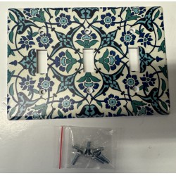 NEW Boho Flowers TRIPLE Toggel Light Switch Plate Cover Decorative 4.5 X 6.4