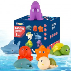 NEW Bath Toys Pool Toys for Kid, 8 PCS Spraying Discoloration Floating Animals