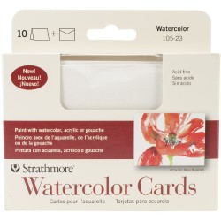 NEW Strathmore Announcement Size Watercolor Cards - 10 CARDS (3 1/2 X 4 7/8) /10 ENVELOPES 3 5/8 X 5 1/8)-
