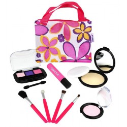NEW Click N Play Pretend Play Cosmetic and Makeup Set with Floral Tote Bag