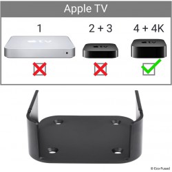 NEW Eco-Fused Apple TV Wall Mount Compatible with Apple TV 4 / Apple TV 4K / Apple TV 5 /Apple TV 6 Gen - Holder Bracket Frame Easy to Install - Simply Attach, Insert and Connect