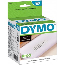 NEW DYMO LW Mailing Address Labels | 1-1/8 x 3-1/2 (28 x 89mm) | for LabelWriter Label Printers | 2 Rolls of 350 (700 Total)