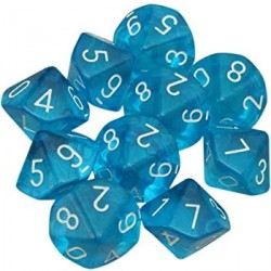 NEW 10D10 SET - 10D10, TEAL / WHITE - TRANSLUCENT CHX