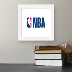 NEW Trends International Gallery Pops NBA Logo - Wordmark Wall Art Wall Poster, 12 x 12, WHITE Frame Version