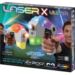 NEW Laser X Revolution Ultra Micro Double B2 Blasters, Laser Tag Gaming Set, 2 Players , Multicolor