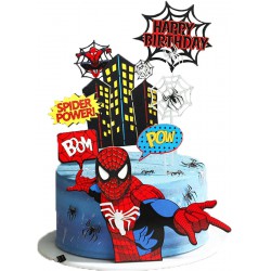 NEW Red Spider Hero Birthday Cake Topper Supplier Spider Hero Cake Topper for Kids Birthday Cake Decorations