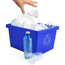 NEW Storex 4 Gallon (15L) Recycle Bin, 13.63 x 7.87 x 11.25 Inches, Blue (61505A06C) Blue Recycling, 1-Pack , Small