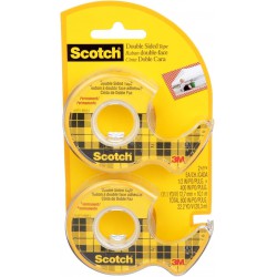 NEW Scotch Tape Double Sided Tape, 12.7mm Wide x 10M, 2 Rolls in Dispenser