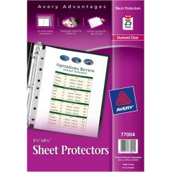 NEW Avery Mini Heavyweight Sheet Protectors, 5.5 x 8.5 Inches, Pack of 25 (77004)
