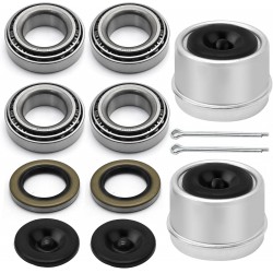 NEW Anxingo 2 Set L44649 L44610 Boat Trailer Axle Bearing Kit Replacement for 1-1/16 2000-2200 Lb Boat Trailer Axle with 1.98 Inch Dust Cap and Rubber Plug
