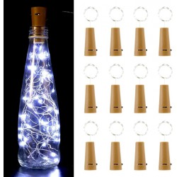 NEW 12/PACK NiHoo Wine Bottle Lights with Cork, 3 Lighting Modes 20 Led Battery Operated (Included) Fairy String Lights, Waterproof Mini Wire Cork Light for Christmas, Party Decoration, Cool White