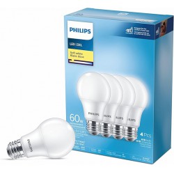 NEW PHILIPS 463380 Led 60W A19 Soft White Non Dimmable(2700K)-4 Pack