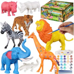 NEW Yileqi Safari Animal Painting Kit for Kids Crafts and Arts Set, Jumbo Jungle Animal Toy Art and Crafts for Boys Girls Age 4 5 6 7 8 Years Old, DIY Art Supplies Paint for Kid Activities
