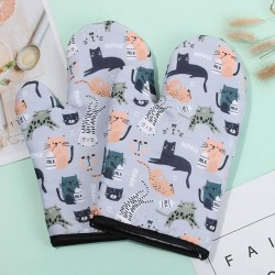 NEW Thickened Mitts Kitchen Cooking Oven Thermal Insulation Cotton Lined mitts heat resistant oven Restaurant Mitt Insulation Resistant Mitts