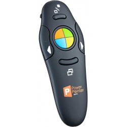 NEW PowerPoint Presentation Clicker, USB Wireless Presenter Remote with Lazer Pointer, Black, for Microsoft Power Point RF 2.4 GHz